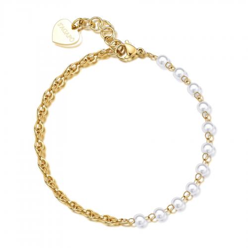 Bracciale dorato serie Chunky con perline