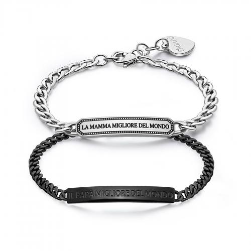 Coppia di bracciali per papÃ Â  e mamma con incisioni