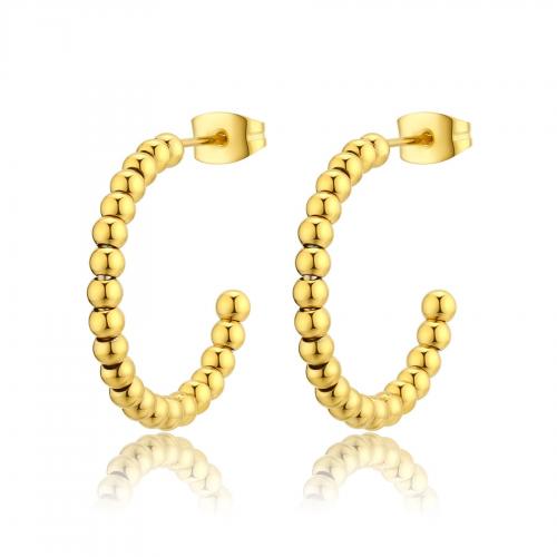 Orecchini dorati ad anello serie Chunky con sferette