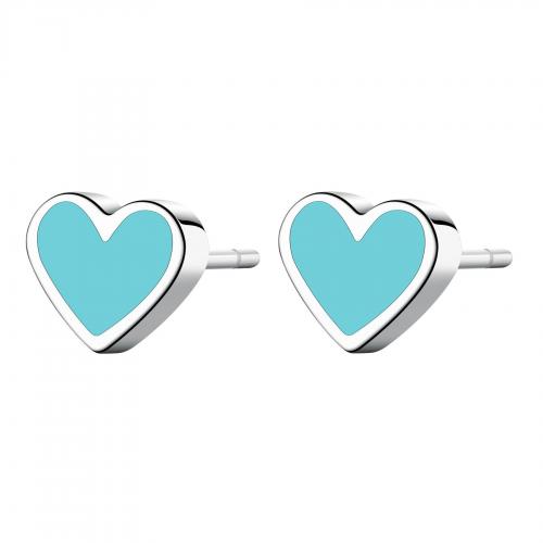 Orecchini serie Click a cuore turchese