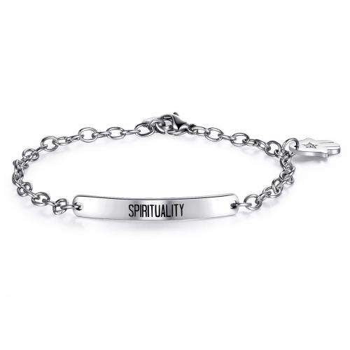 Bracciale serie Happy con piastra "Spirituality" e ciondolo a mano
