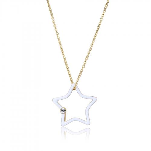 Collana dorata serie Vibes con cuore bianco