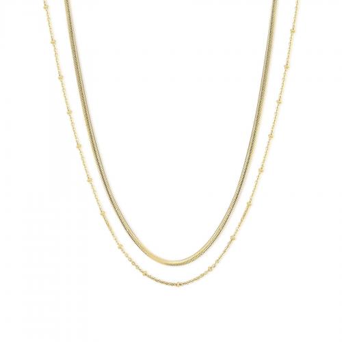 Collana dorata doppia serie Chunky