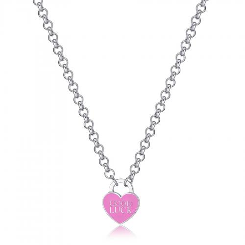 Collana serie Be My Always con cuore rosa