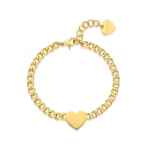 Bracciale dorato serie My Love con cuore