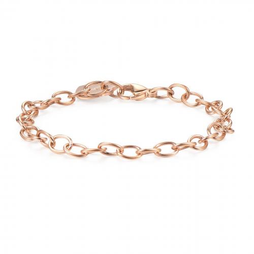 Bracciale dorato rosa serie Happy con cuore