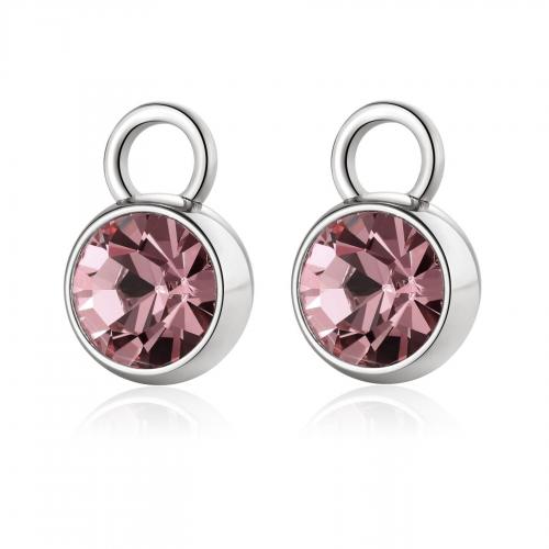 Coppia di pendenti circolari con zircone fuxia Happy Ears