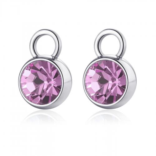 Coppia di pendenti circolari con zircone lilla Happy Ears