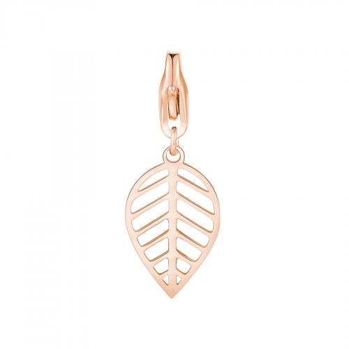 Charm dorato rosa serie Happy a foglia