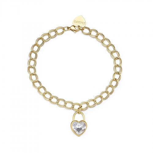Bracciale dorato serie My Love con cuore