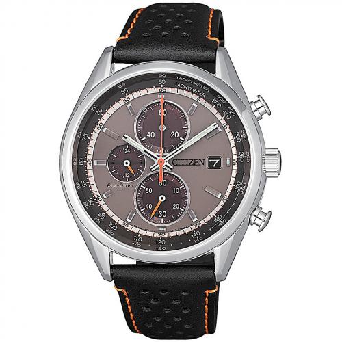 Cronografo Eco-Drive con cinturino in pelle