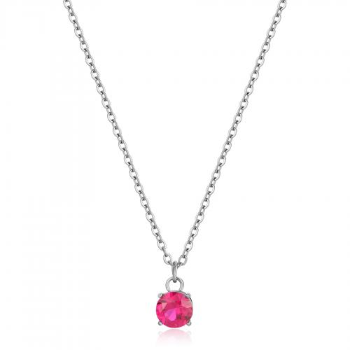 Collana serie Dazzly con punto luce rosso rubino