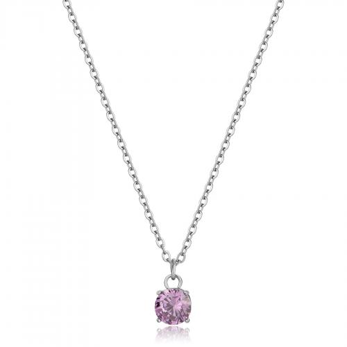 Collana serie Dazzly con punto luce lilla