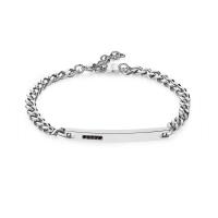 Bracciale serie Proud con piastra con cristalli neri