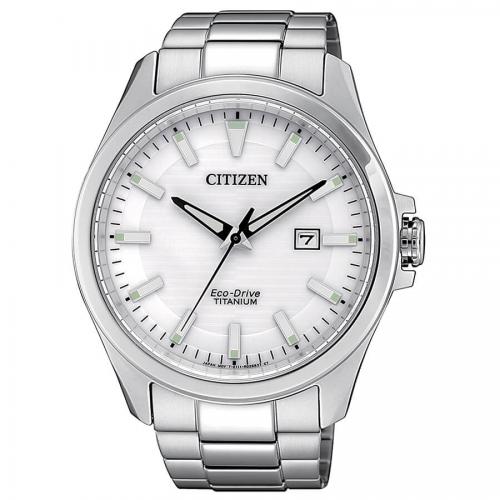 Eco Drive solo tempo in Super Titanio, bianco