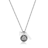 Collana serie Talisman con piastrina con nodo celtico triangolare
