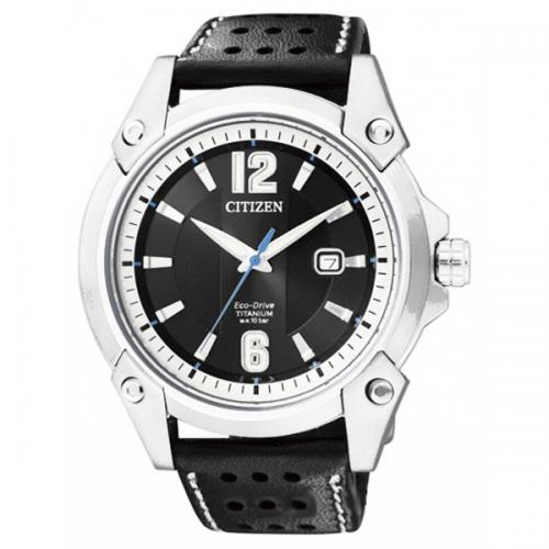 Eco-Drive solo tempo con cassa in Supertitanio e cinturino in pelle
