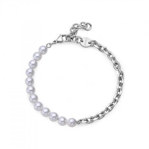 Bracciale serie Atlas con perle bianche