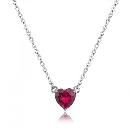 Collana serie Dazzly con cuore rosso rubino