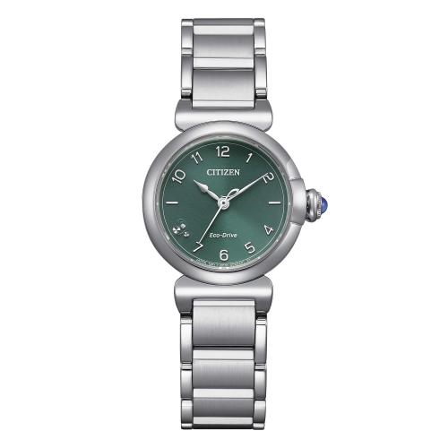 Eco-Drive solo tempo serie Lady Maybell, acciaio, quadrante verde