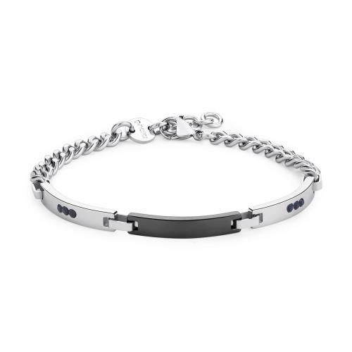 Bracciale uomo serie Titan con 3 piastrine