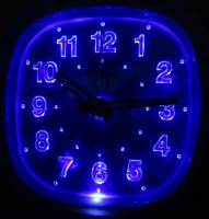 Sveglia silenziosa, silver, luce a LED blu