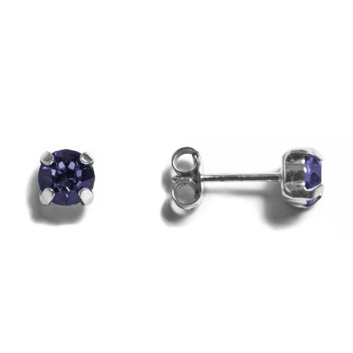 Orecchini in argento con cristallo blu