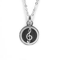 Collana con piastra con chiave di violino