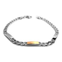 Bracciale in argento con piastrine e riporto in oro