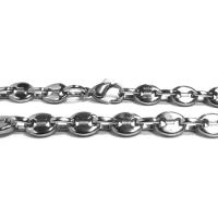 Collana in acciaio a maglia marina, cm. 55
