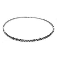 Collana in acciaio a maglia veneziana, 45,5 cm.