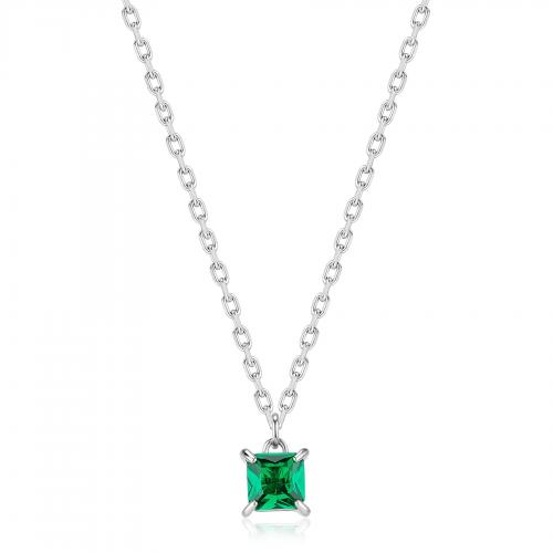Collana serie Tricky con cristallo verde