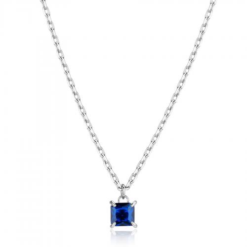 Collana serie Tricky con cristallo blu