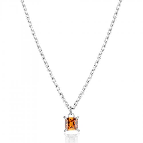 Collana serie Tricky con cristallo color ambra