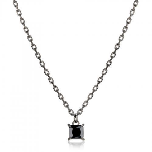 Collana serie Tricky nera con cristallo nero