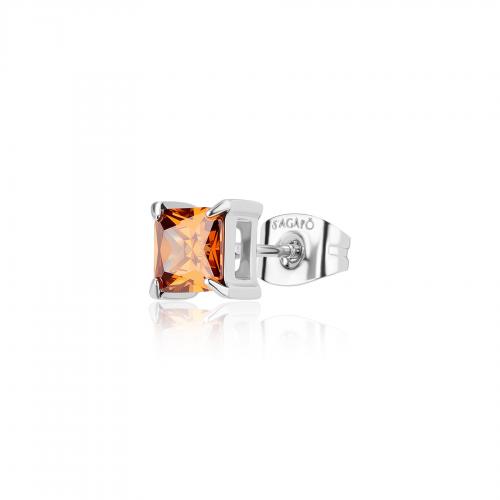 Orecchini serie Tricky con cristallo color ambra