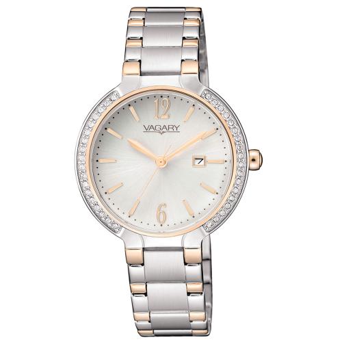 Solo tempo bicolore serie Flair, 32 mm., quadrante bianco