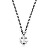 Collana nera serie Nautika con ancora