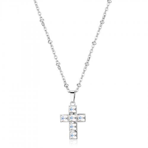 Collana serie Arcadia con croce con cristalli