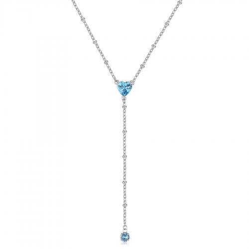 Collana cravattino serie Dazzly con cristalli azzurri