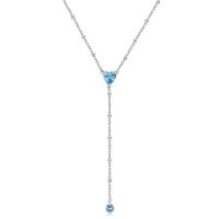 Collana cravattino serie Dazzly con cristalli azzurri