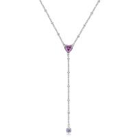 Collana cravattino serie Dazzly con cristalli viola