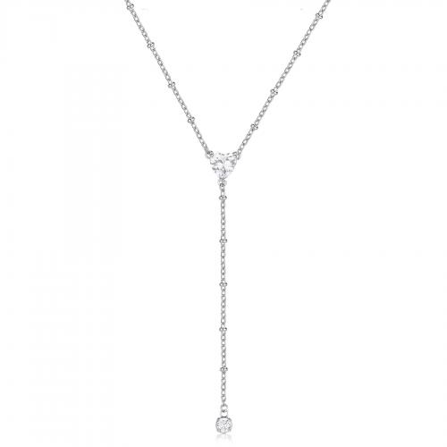Collana cravattino serie Dazzly con cristalli trasparenti