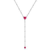 Collana cravattino serie Dazzly con cristalli rosso rubino