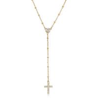 Collana cravattino dorata serie Dazzly con croce