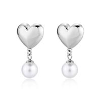 Orecchini serie Stellar a cuore con perla pendente