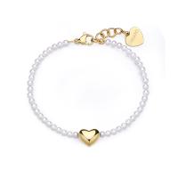 Bracciale dorato di perle serie Stellar con cuore