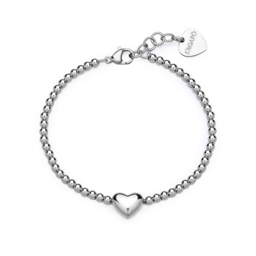Bracciale a palline serie Stellar con cuore