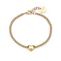 Bracciale dorato a palline serie Stellar con cuore