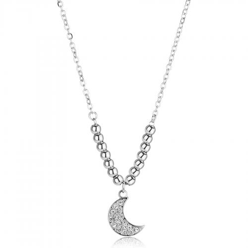 Collana con ciondolo a luna con zirconi